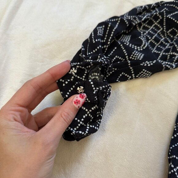 MADEWELL Lace Up Peasant Top in Caravan Print - Picture 9 of 12